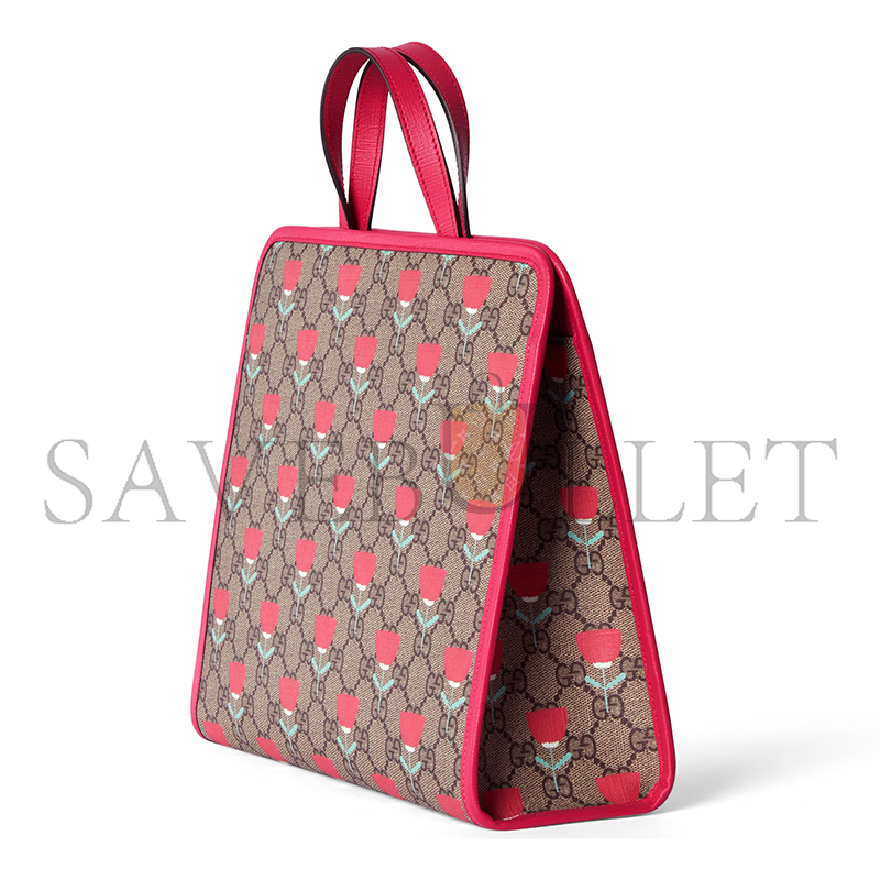 GUCCI CHILDREN'S FLOWER PRINT TOTE BAG 605614 (28.5*25*11cm) GUCCI CHILDREN'S FLOWER PRINT TOTE BAG 605614 (28.5*25*11cm)